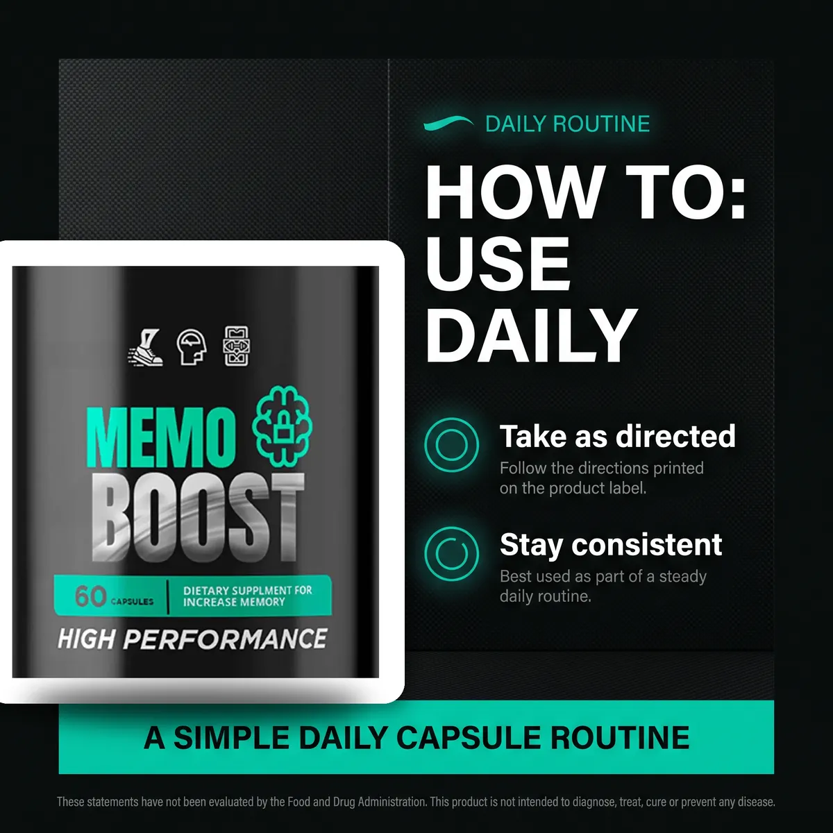 How to use Memo Boost — take as directed daily and stay consistent